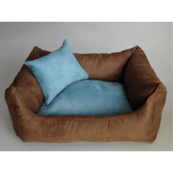 Pelíšek pro psa DELUXE Pelíšek pro psa - hnědá - káva s mlékem / tyrkysová / tyrkysová