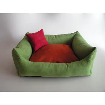 Pelíšek pro psa DELUXE Pelíšek pro psa - zelená / tmavě-oranžový/zrzavý / světlá bordo