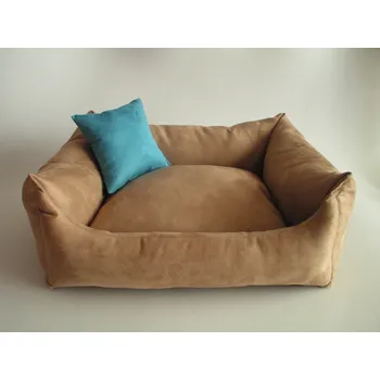 Pelíšek pro psa DELUXE Pelíšek pro psa - cappuccino / cappuccino / tyrkysová