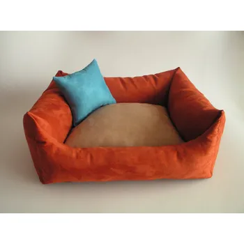 Pelíšek pro psa Pelíšky pro psy a kočky DELUXE Pelíšek pro psa - tmavě-oranžový/zrzavý / cappuccino / tyrkysová