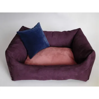 Pelíšek pro psa DELUXE Pelíšek pro psa - švestka / losos / tmavě modrá