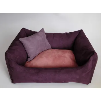 Pelíšek pro psa DELUXE Pelíšek pro psa - švestka / losos / tmavý vřes