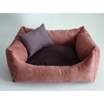 Pelíšek pro psa DELUXE Pelíšek pro psa - losos / švestka / tmavý vřes