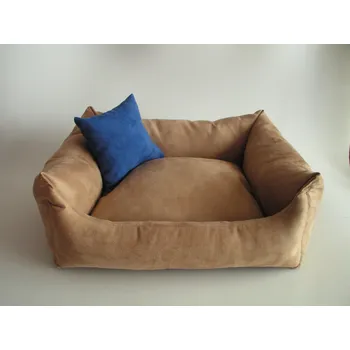 Pelíšek pro psa DELUXE Pelíšek pro psa - cappuccino / cappuccino / tmavě modrá