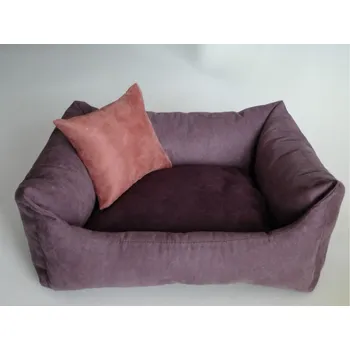 Pelíšek pro psa DELUXE Pelíšek pro psa - tmavý vřes / švestka / losos