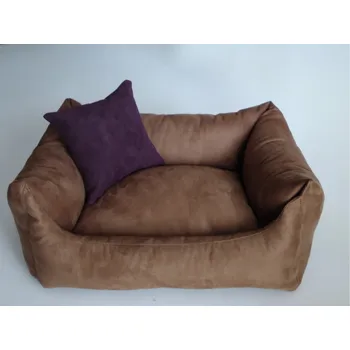 Pelíšek pro psa DELUXE Pelíšek pro psa - hnědá - káva s mlékem / hnědá - káva s mlékem / švestka