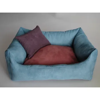 Pelíšek pro psa DELUXE Pelíšek pro psa - tyrkysová / losos / tmavý vřes