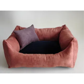 Pelíšek pro psa DELUXE Pelíšek pro psa - losos / tmavě modrá / tmavý vřes