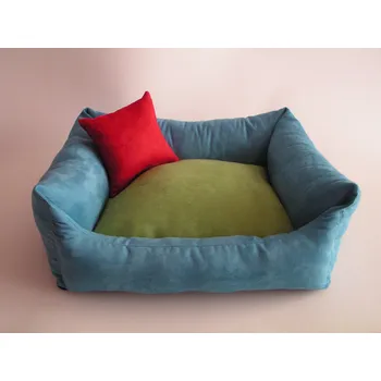 Pelíšek pro psa DELUXE Pelíšek pro psa - tyrkysová / zelená / červená – malinová