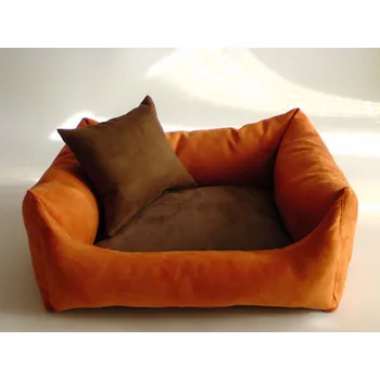 Pelíšek pro psa DELUXE Pelíšek pro psa - oranžová / hnědá - káva s mlékem / hnědá - káva s mlékem