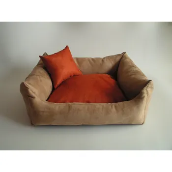 Pelíšek pro psa DELUXE Pelíšek pro psa - cappuccino / tmavě-oranžový/zrzavý / tmavě-oranžový/zrzavý