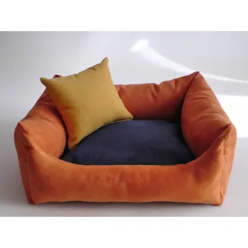 Pelíšek pro psa DELUXE Pelíšek pro psa - oranžová / granát - tmavý / žlutá - medová