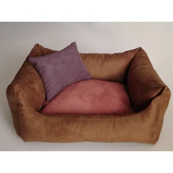 Pelíšek pro psa DELUXE Pelíšek pro psa - hnědá - káva s mlékem / losos / tmavý vřes