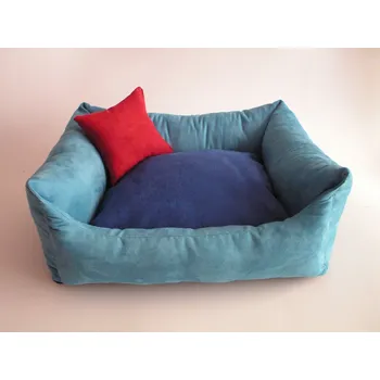 Pelíšek pro psa DELUXE Pelíšek pro psa - tyrkysová / tmavě modrá / světlá bordo