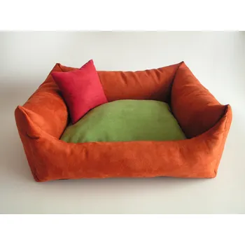 Pelíšek pro psa DELUXE Pelíšek pro psa - tmavě-oranžový/zrzavý / zelená / světlá bordo