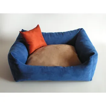 Pelíšek pro psa DELUXE Pelíšek pro psa - tmavě modrá / cappuccino / tmavě-oranžový/zrzavý