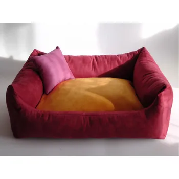 Pelíšek pro psa DELUXE Pelíšek pro psa - bordo / oranžová / růžová - malinová