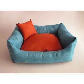 Pelíšek pro psa DELUXE Pelíšek pro psa - tyrkysová / tmavě-oranžový/zrzavý / tmavě-oranžový/zrzavý