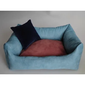 Pelíšek pro psa DELUXE Pelíšek pro psa - tyrkysová / losos / tmavě modrá