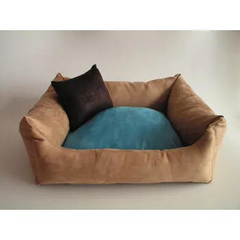 Pelíšek pro psa Pelíšky pro psy a kočky DELUXE Pelíšek pro psa cappuccino / tyrkysová / tmavě hnědá