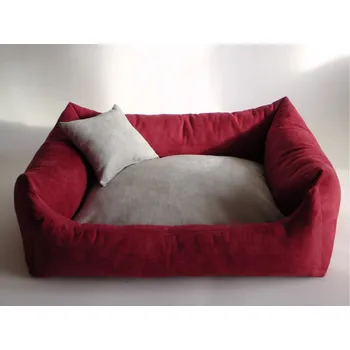 Pelíšek pro psa DELUXE Pelíšek pro psa - bordo / stříbrná / stříbrná