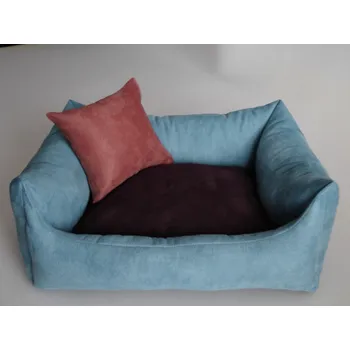 Pelíšek pro psa DELUXE Pelíšek pro psa - tyrkysová / švestka / losos