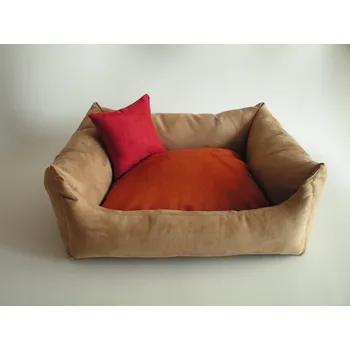 Pelíšek pro psa DELUXE Pelíšek pro psa - cappuccino / tmavě-oranžový/zrzavý / světlá bordo