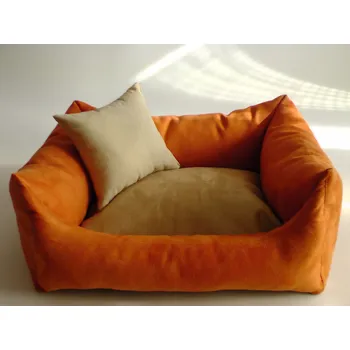 Pelíšek pro psa DELUXE Pelíšek pro psa - oranžová / zlatá hnědá / krémová