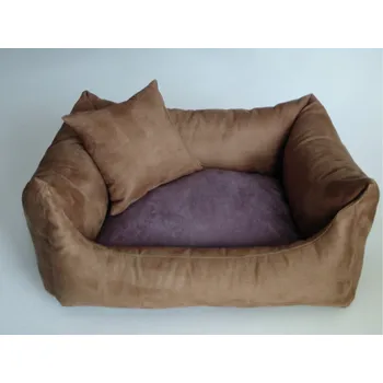 Pelíšek pro psa DELUXE Pelíšek pro psa - hnědá - káva s mlékem / tmavý vřes / hnědá - káva s mlékem