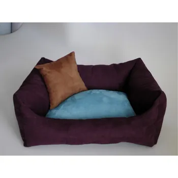 Pelíšek pro psa DELUXE Pelíšek pro psa - švestka / tyrkysová / hnědá