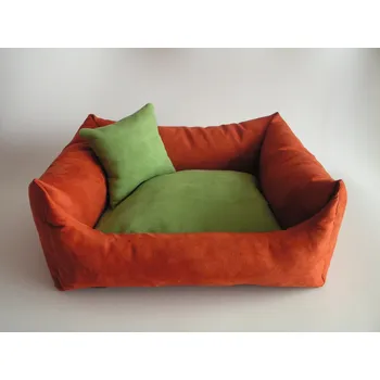 Pelíšek pro psa DELUXE Pelíšek pro psa - tmavě-oranžový/zrzavý / zelená / zelená