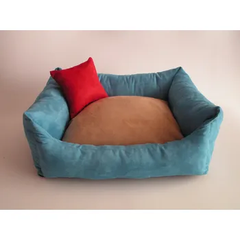 Pelíšek pro psa Pelíšky pro psy a kočky DELUXE Pelíšek pro psa - tyrkysová / cappuccino / červená – malinová