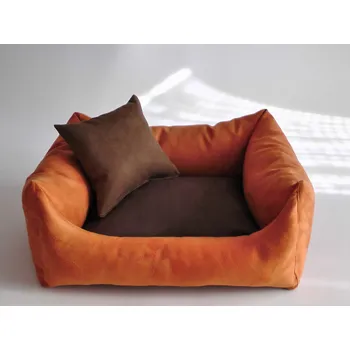 Pelíšek pro psa DELUXE Pelíšek pro psa - oranžová / tmavě hnědá / hnědá