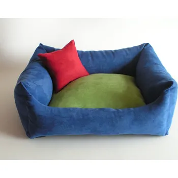 Pelíšek pro psa DELUXE Pelíšek pro psa - tmavě modrá / zelená / světlá bordo