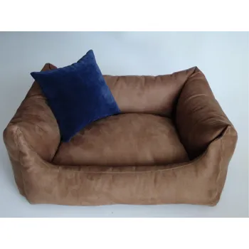 Pelíšek pro psa DELUXE Pelíšek pro psa - hnědá - káva s mlékem / hnědá - káva s mlékem / tmavě modrá