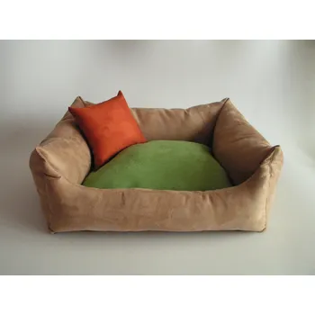 Pelíšek pro psa DELUXE Pelíšek pro psa - cappuccino / zelená / tmavě-oranžový/zrzavý