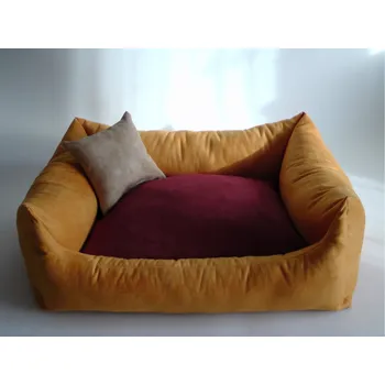 Pelíšek pro psa DELUXE Pelíšek pro psa - oranžová / bordo / cappuccino