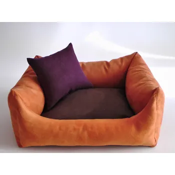 Pelíšek pro psa DELUXE Pelíšek pro psa - oranžová / hnědá / švestka