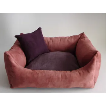 Pelíšek pro psa DELUXE Pelíšek pro psa - losos / tmavý vřes / švestka