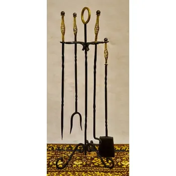 Krbové nářadí Litinové krbové nářadí mosazné