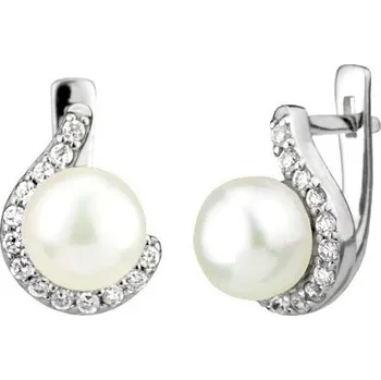 Náušnice Náušnice stříbrné LISSANDRA s perlou FNJE0346-CZ