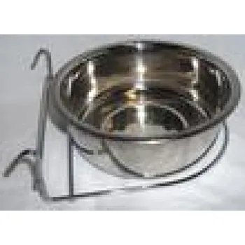 Chov hospodářského zvířete Nerez miska 1,8 l, držák s háčky na uchycení