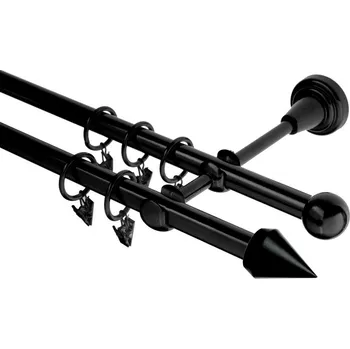 Garnýž kovová 200 cm dvouřadá - dvojitá 16 Hrot černá