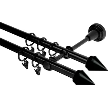 Garnýž Garnýž kovová 240 cm dvouřadá - dvojitá 16 Hrot double černá