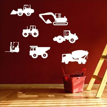 Samolepící dekorace Samolepka na zeď Nákladní auta (dekorace na zeď)