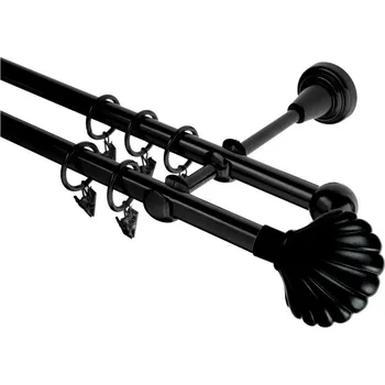 Garnýž Garnýž kovová 240 cm dvouřadá - dvojitá 16 Mušle černá