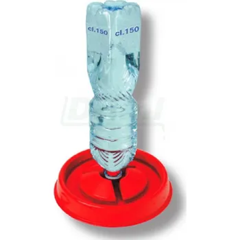 Napájecí tallíř na PET lahve všech velikostí, pro kuřátka, včely, červený