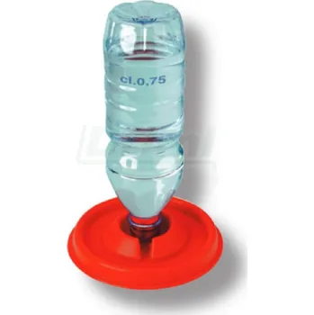 Napájecí tallíř na PET lahve do 0,5 l, pro kuřátka, včely, červený