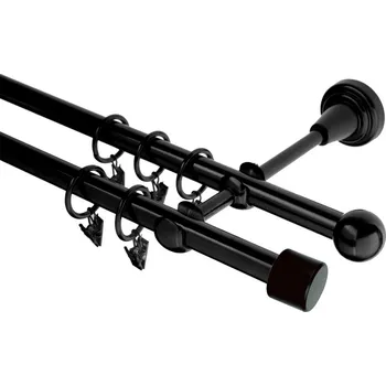 Garnýž kovová 200 cm dvouřadá - dvojitá 16 Válec černá