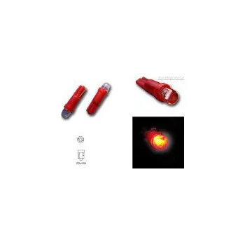 Autožárovka LED žárovky typ T5 (patice W2x4.6d) konvexni bodové světlo barva osvětlení červená SLEVA 10%